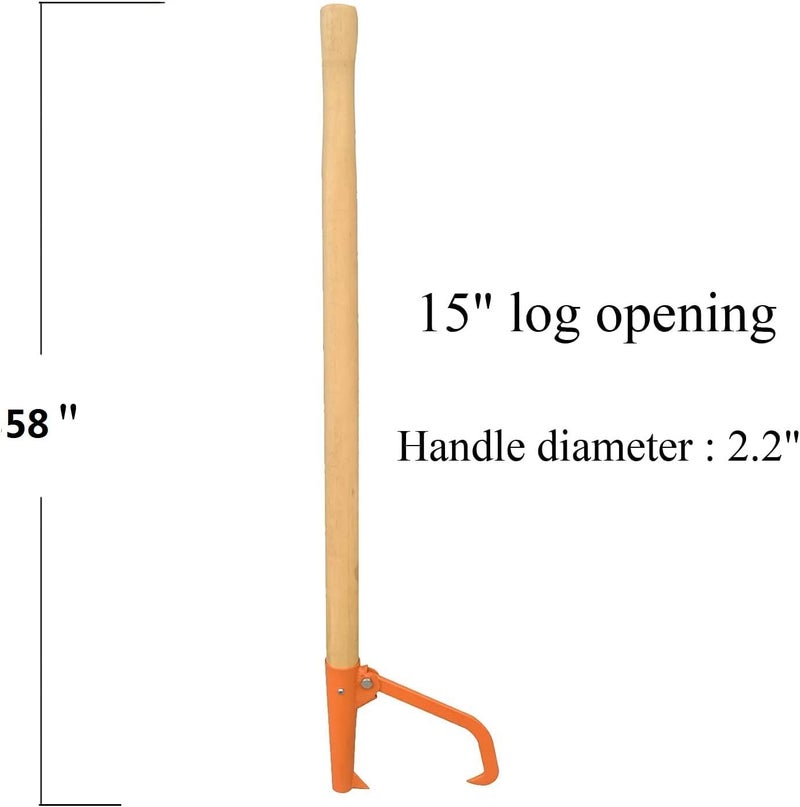 OAOLOWF Cant Hook - 58" Heavy Logging Tool Log Roller Tool Hard Wood Handle - Retractable 16 Inch Opening Felling Log Roller Tool - Image 2